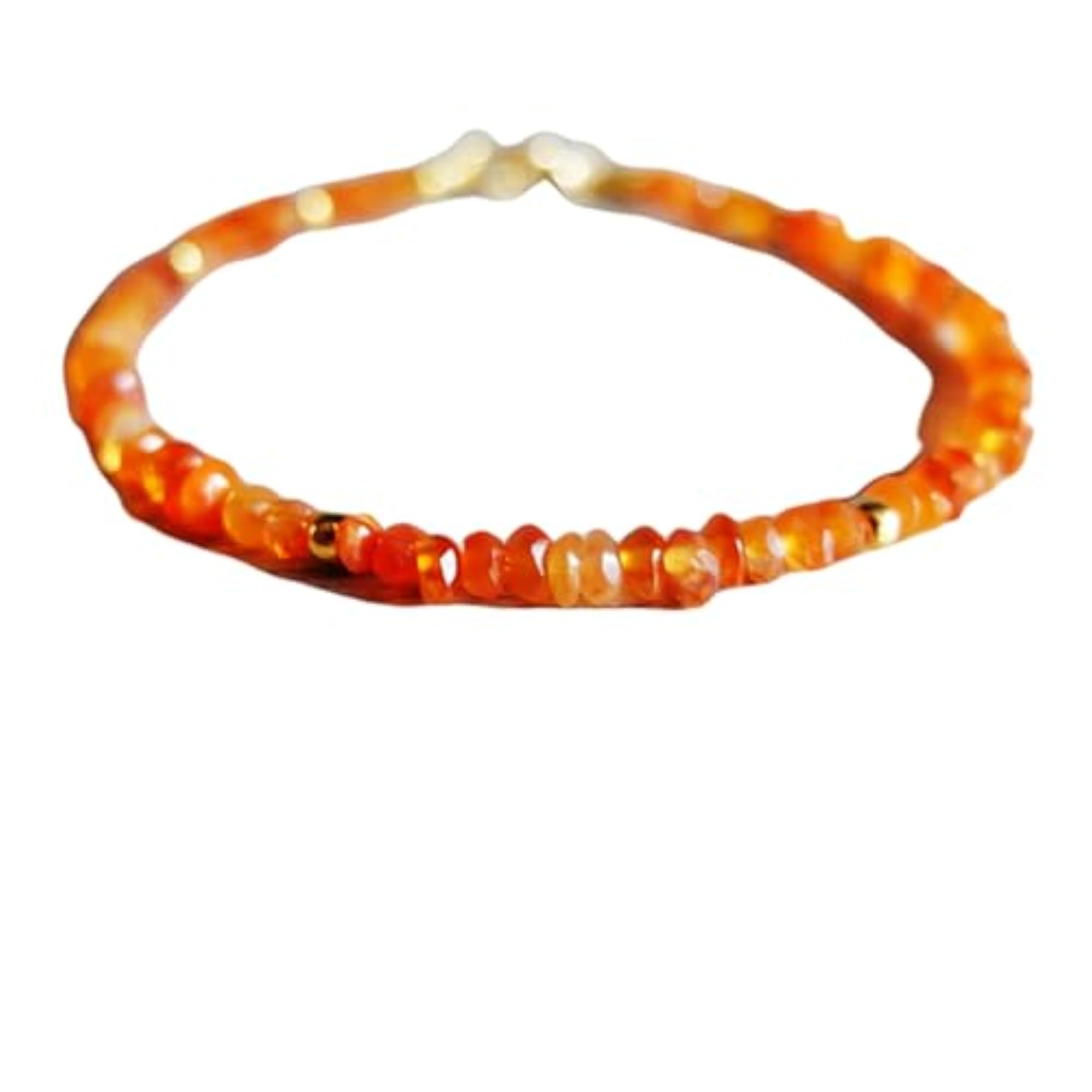 Unisex Carnelian Rondelle Beaded Bracelet, Healing